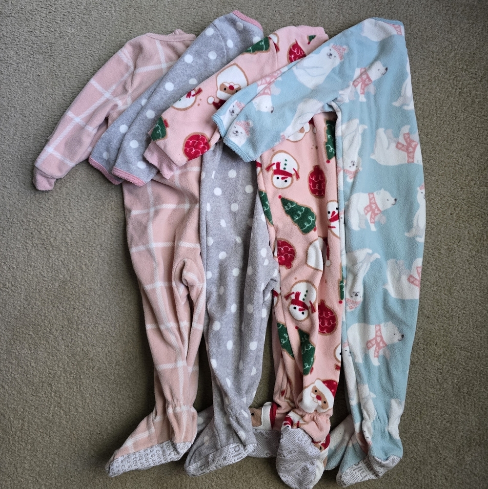 Lot Of Fleece Footed Sleepers